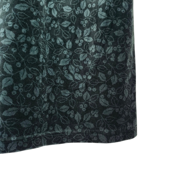 Vintage L.L. Bean Green Velour Floral Maxi Dress - Picture 3 of 4